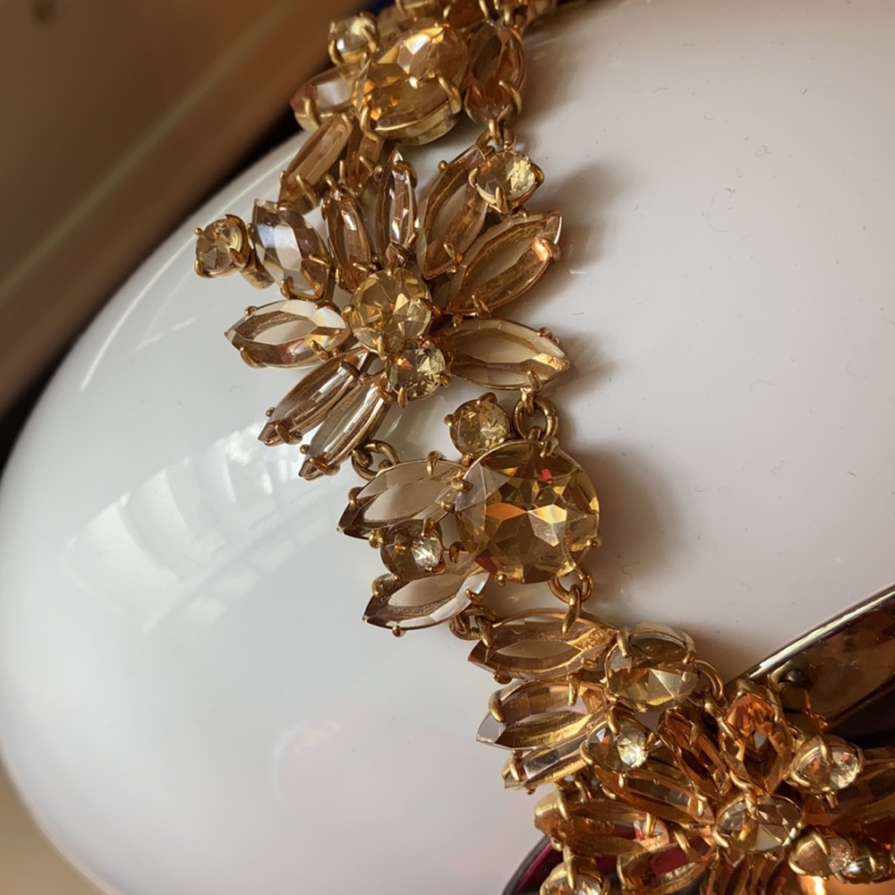 Glass necklace set in faux gold